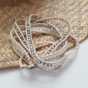 Victoria Emerson Silver Dorado Wrap Bracelet on Ivory